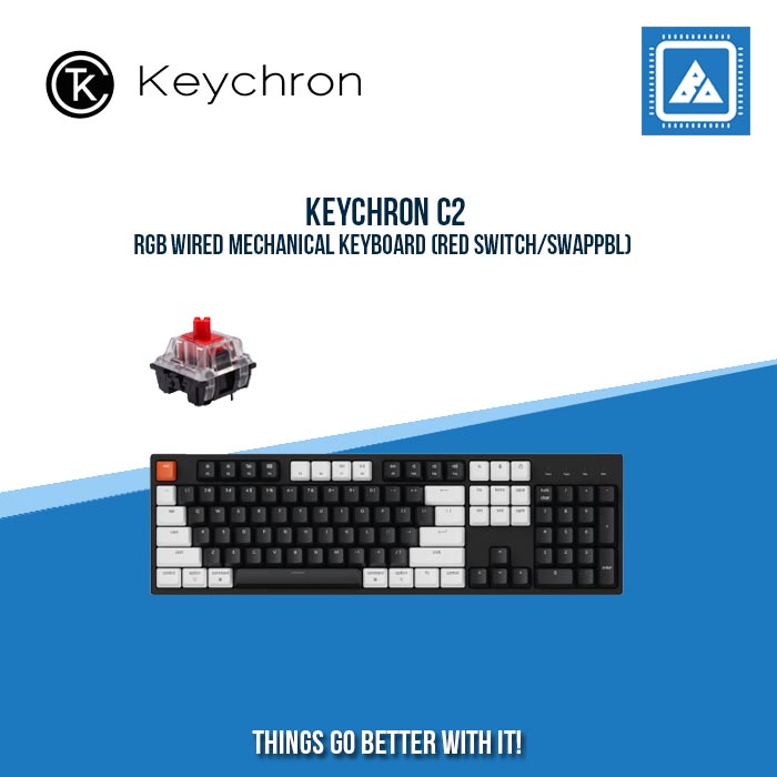 KEYCHRON C2 RGB WIRED MECHANICAL KEYBOARD (RED SWITCH/SWAPPBL) KEYCHRON C2 RGB WIRED MECHANICAL KEYBOARD (RED SWITCH/SWAPPBL)
